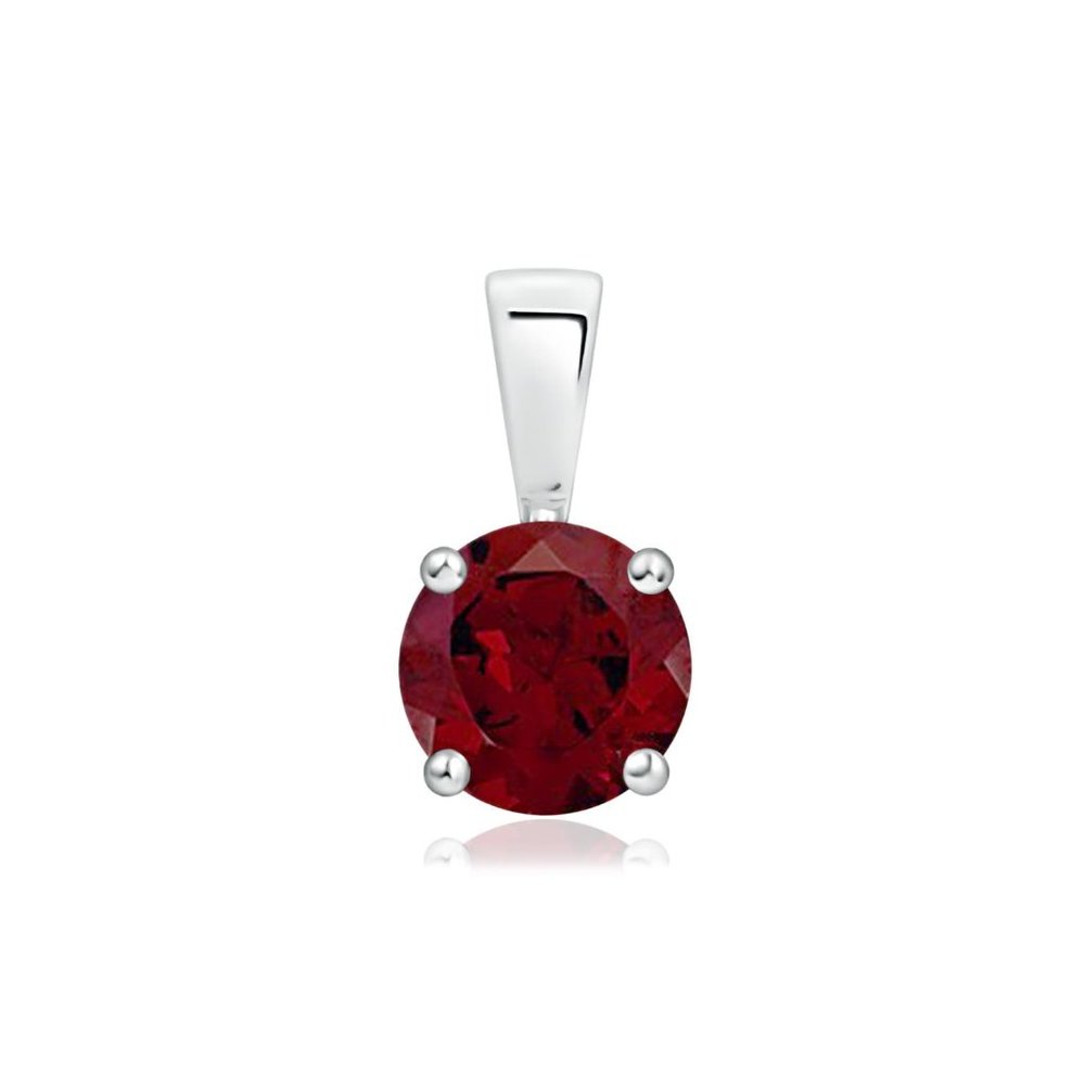Genuine 1/3 carat Garnet Pendant set in Sterling Silver by Angara